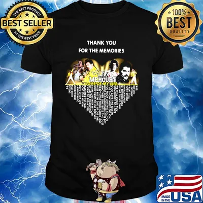 Thank you for the memories freddie mercury love of my life signature heart shirt