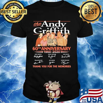 The andy griffith 60th anniversary 1960 2020 thank you for the memories signatures shirt