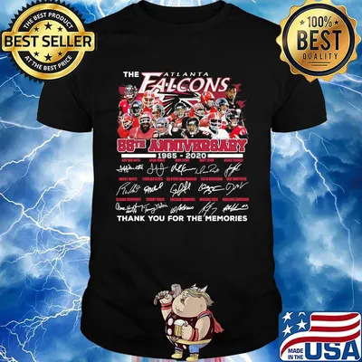 The atlanta falcons 55th anniversary 1965 2020 thank you for the memories signature shirt