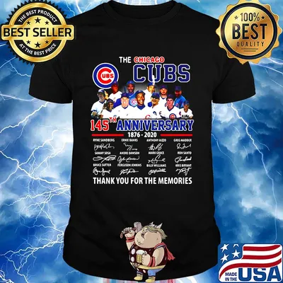 The chicago cubs 145th anniversary 1876 2020 thank you for the memories signatures shirt
