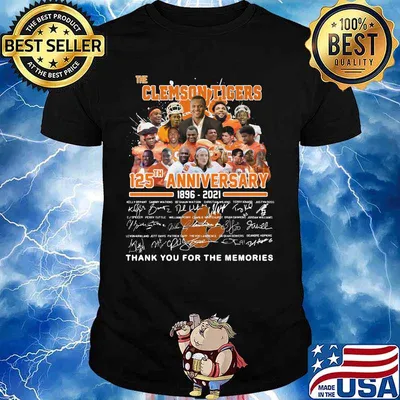 The clemson tigers 125th anniversary 1896 2020 thank you for the memories signatures shirt