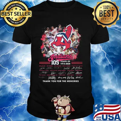 The cleveland indians 105 years of 1915 2020 thank you for the memories signatures shirt