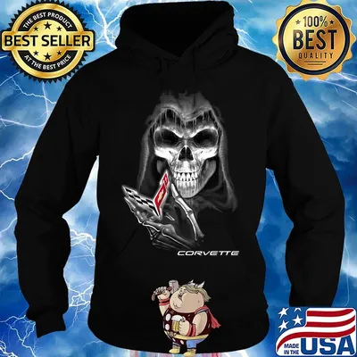 The death skull corvette logo s Hoodie