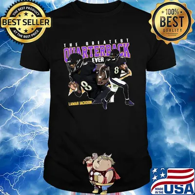 The greatest quarterback ever lamar jackson 8 baltimore football shirt