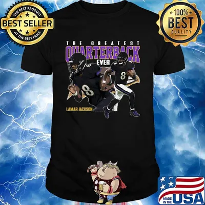 The greatest quarterback ever lamar jackson 8 baltimore ravens football shirt