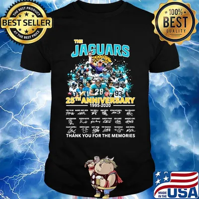 The jacksonville jaguars 25th anniversary 1995 2021 thank you for the memories signatures shirt