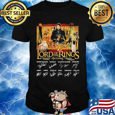 The lord of the rings movie characters signatures shirt