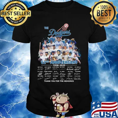 The los angeles dodgers 62nd anniversary 1958 2020 thank you for the memories signatures shirt