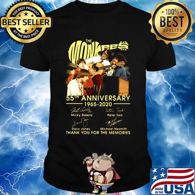 The monkees 55th anniversary 1965 2020 thank you for the memories signatures shirt