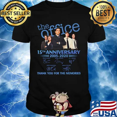 The office 15th anniversary 2005 2020 thank you for the memories signatures black shirt