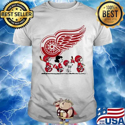 The peanuts detroit red wings hockey logo shirt