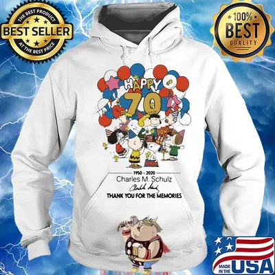 The peanuts happy 70 1950 2020 charles m. Schulz thank you for the memories signature s Hoodie