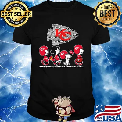 The peanuts kansas city chiefs football logo shirt