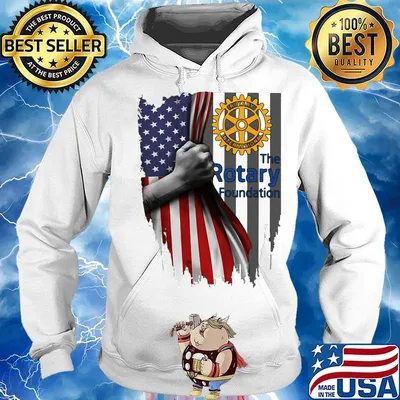 The rotary foundation logo american flag independence day s Hoodie
