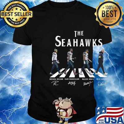 The seahawks football team abbey road signatures shirt