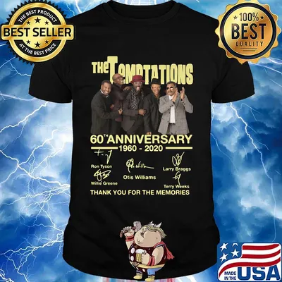 The temptations 60th anniversary 1997 2020 thank you for the memories signatures shirt