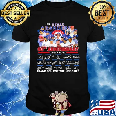 The texas rangers 60th anniversary 1961 2020 thank you for the memories signature shirt