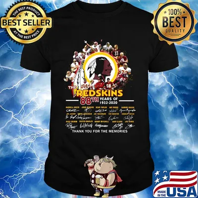 The washington redskins team 88th anniversary 1932 2020 thank you for the memories signatures shirt