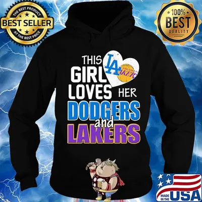 This girl loves her dodgers and lakers heart s Hoodie
