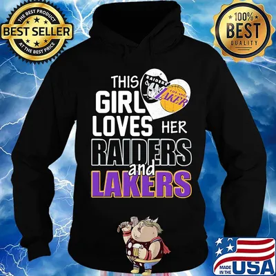 This girl loves her raiders and lakers heart s Hoodie