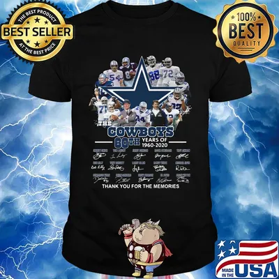 Thw cowboys 60th years of 1960 2020 thank you for the memories signatures shirt