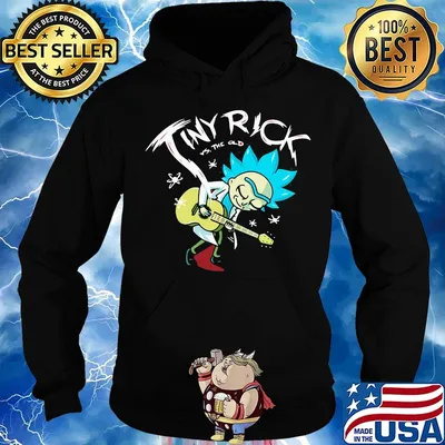 Tiny rick vs the old playing guitar s Hoodie
