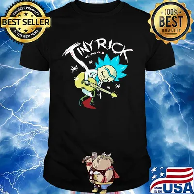 Tiny rick vs the old playing guitar shirt