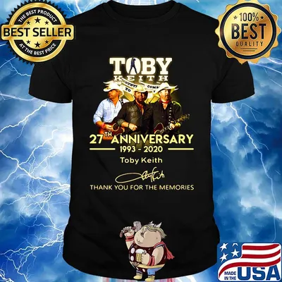 Toby keith 27th anniversary 1993 2020 thank you for the memories signature shirt