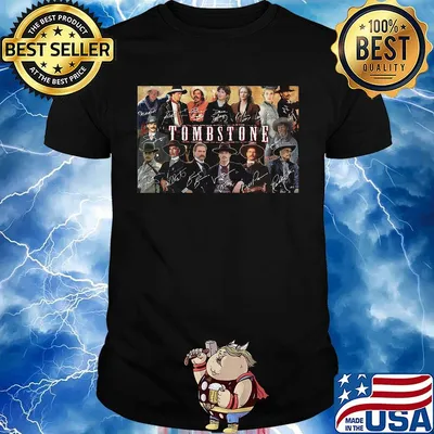 Tombstone movie characters signatures shirt