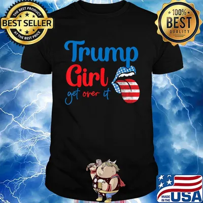 Trump girl get over it lips american flag independence day shirt