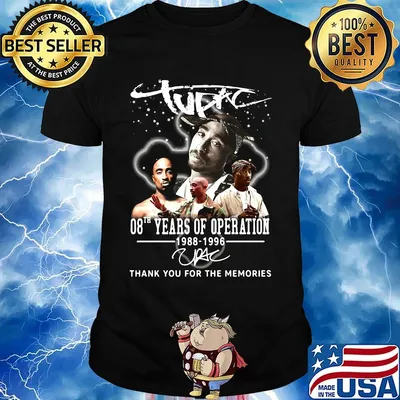 Tupac shakur 08th anniversary 1988 2020 thank you for the memories signatures shirt