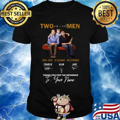 Two and a half men 2003 2015 12 seasons 262 episodes thank you for the memories to your name signatures shirt