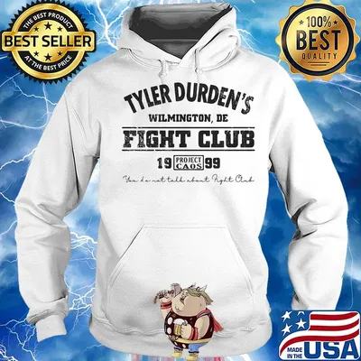 Tyler durden's wilmington de fight club 19 99 project caos you'll not tall about fight club s Hoodie