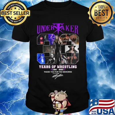 Undertaker 33 years of wrestling 1987 2020 thank you for the memories signatures shirt