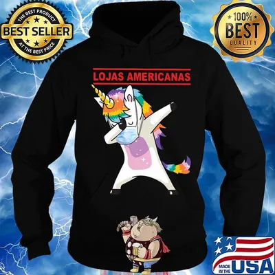 Unicorn mask lojas americanas logo s Hoodie