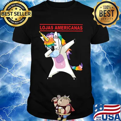 Unicorn mask lojas americanas logo shirt