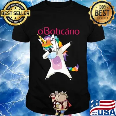 Unicorn mask oboticario logo shirt