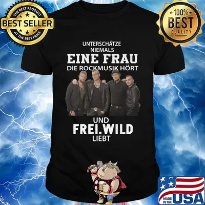 Unterschatze niemals eine frau die rockmusik hort und frei wild liiebt shirt