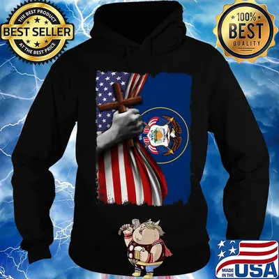 Utah american flag cross happy independence day s Hoodie