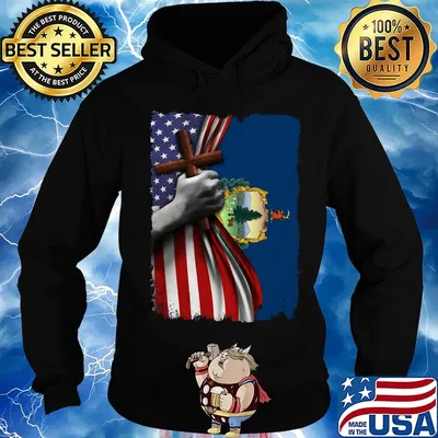 Vermont american flag cross happy independence day s Hoodie