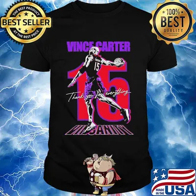 Vince carter 15 thank you for everything basketball shirt
