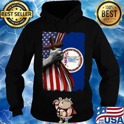 Virginia american flag cross happy independence day s Hoodie