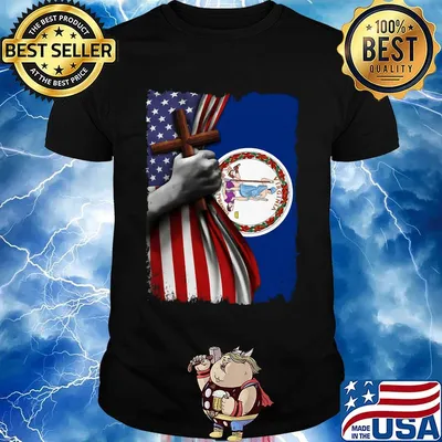 Virginia american flag cross happy independence day shirt