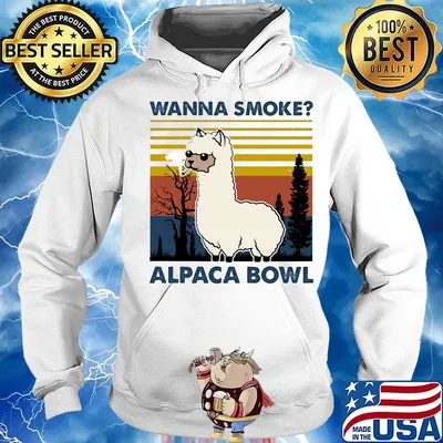 Wanna smoke alpaca bowl vintage retro s Hoodie