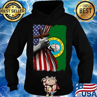 Washington american flag cross happy independence day s Hoodie