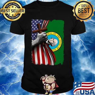 Washington american flag cross happy independence day shirt