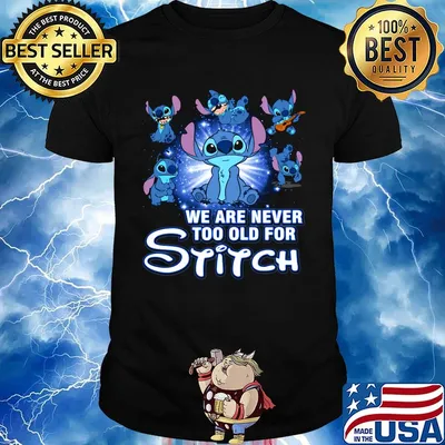 We are never too old for stitch guitar shirt