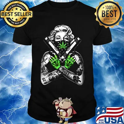 Weed dolly parton tattoos gun shirt