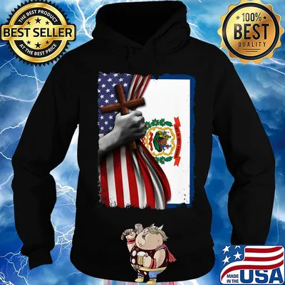 West virginia american flag cross happy independence day s Hoodie
