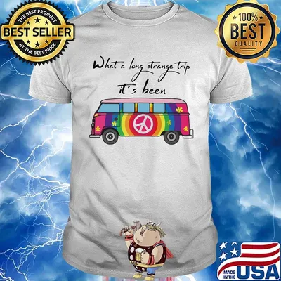 What a long strange trip it's been bus peace flowers shirt